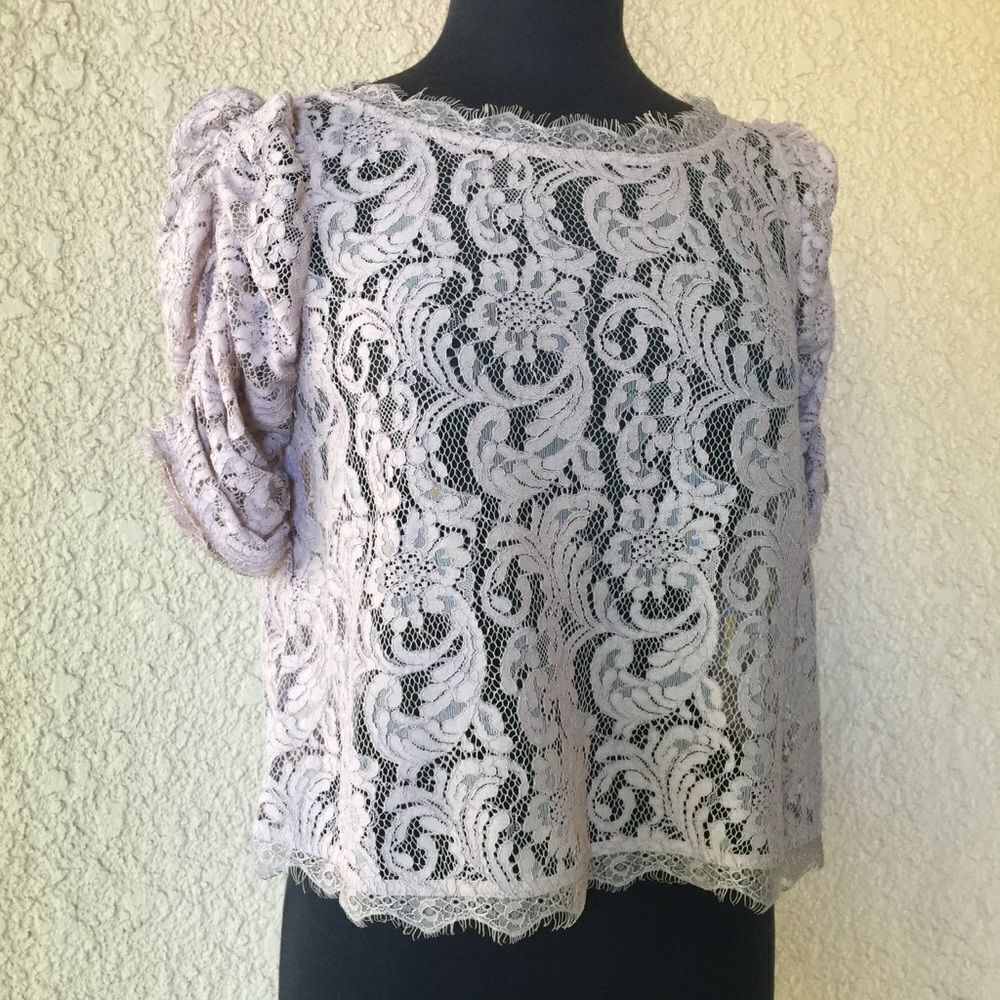 Joie Fanny Lace Scallop Women's Blouse Small